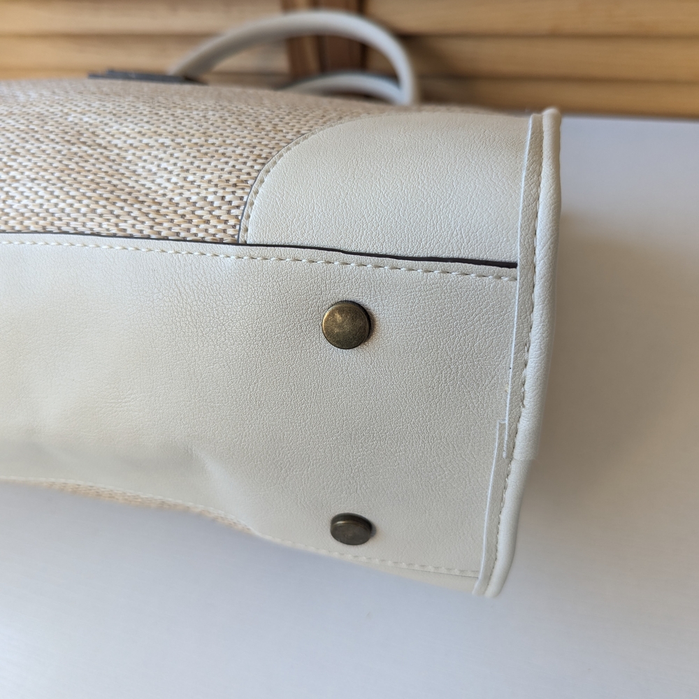 FRYE AND CO. Cream and Natural Woven Satchel - Picture 9 of 15